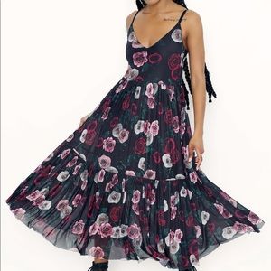Blackmilk Dark Roses Sheer Midaxi Dress